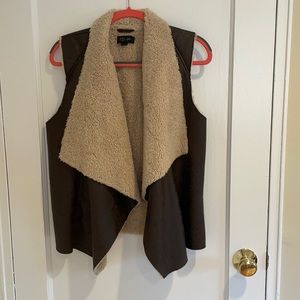 Faux fur and leather vest